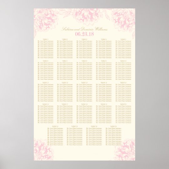 Wedding Seating Chart Poster | Floral Peony Design
