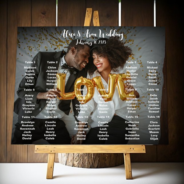 Wedding seating chart poster with photo (Creator Uploaded)