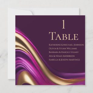 Wedding Seating Chart- Purple Fuchsia and Gold Invitation