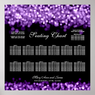 Wedding Seating Chart Purple Lights