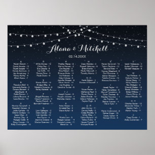 Wedding Seating Chart, Rustic Lantern Wedding Poster