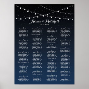 Wedding Seating Chart, Rustic Lantern Wedding Poster