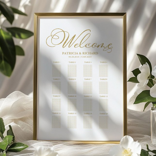 Wedding Seating Chart Sign Gold Foil (Creator Uploaded)
