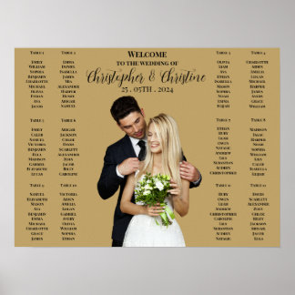 Wedding seating chart sign photo poster