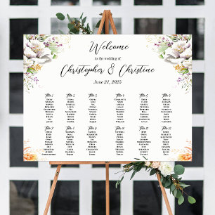 Wedding seating chart sign poster