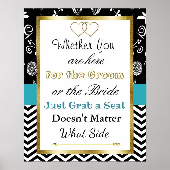 Wedding Seating Chart, Sit "wherever"  Poster (Front)