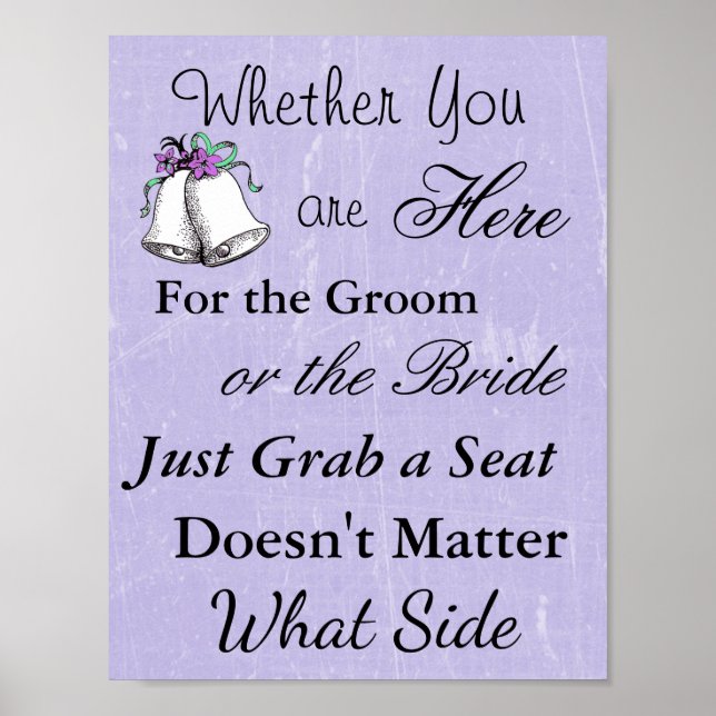 Wedding Seating Chart, Sit "wherever" Poster (Front)