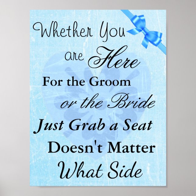 Wedding Seating Chart, Sit "wherever" Poster (Front)