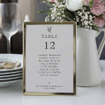 Wedding Seating Chart Table Minimalist Table Number<br><div class="desc">Simple Elegant and minimalist black and white simple wedding table number seating chart</div>