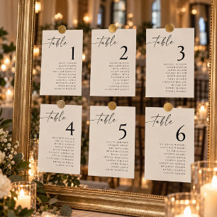 Wedding Seating Chart Table Numbers 5x7