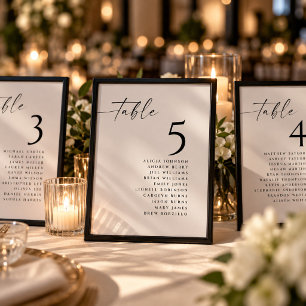 Wedding Seating Chart Table Numbers 8x10