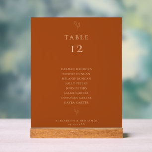 Wedding Seating Chart Table Terracotta Minimal