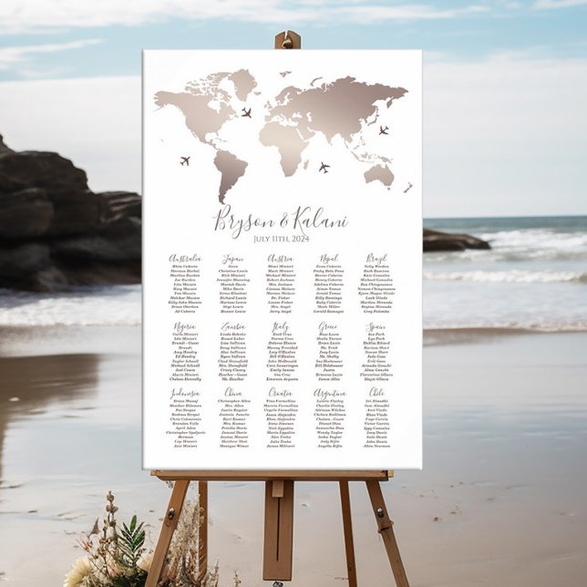 Wedding seating chart travel theme elegant modern (Creator Uploaded)