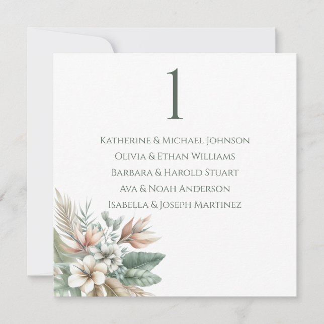 Wedding Seating Chart-Tropical Elegance Invitation (Front)