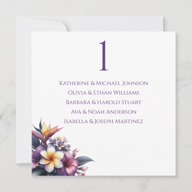 Wedding Seating Chart- Tropical Floral Invitation (Front)