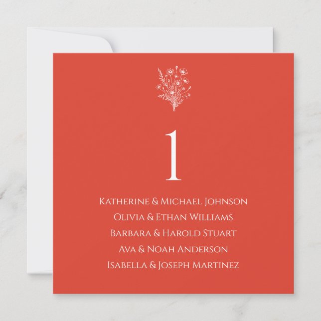 Wedding Seating Chart- Wildflower Elegance Invitation (Front)