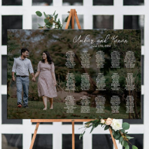 Wedding seating chart with photo editable
