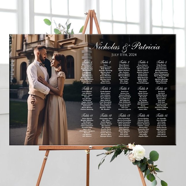 Wedding seating chart with photo elegant modern (Creator Uploaded)