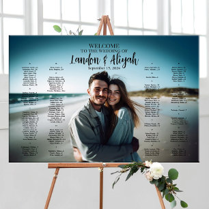 Wedding seating chart with photo modern elegant