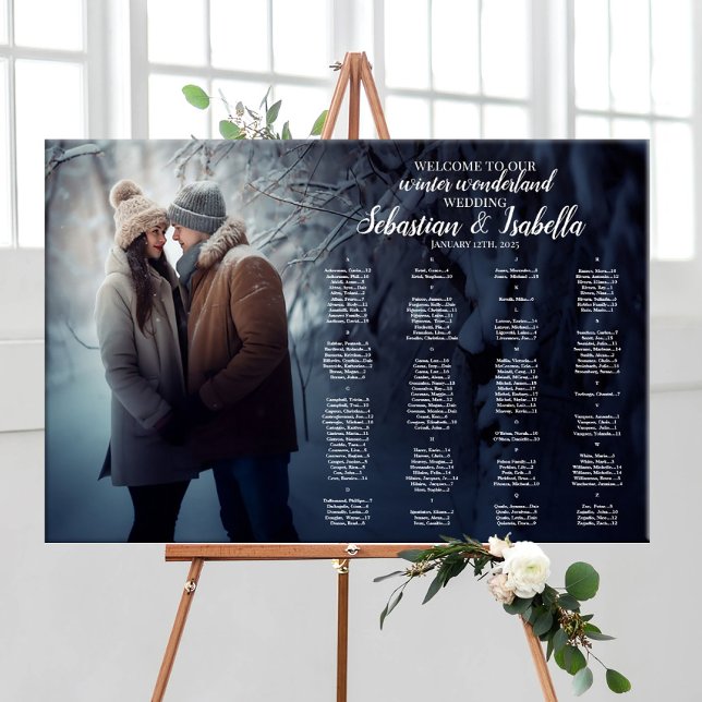 Wedding seating chart with photo winter wonderland (Creator Uploaded)