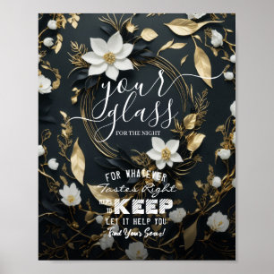 Wedding Seating Glass For The Night Find Your Seat Poster