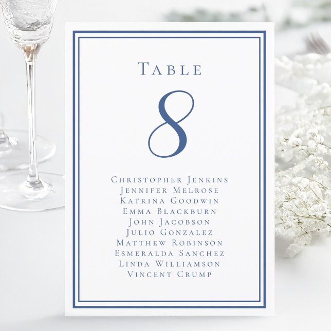 Wedding Seating Guest Table Number Blue White (Wedding Seating Guest Table Number Blue White)