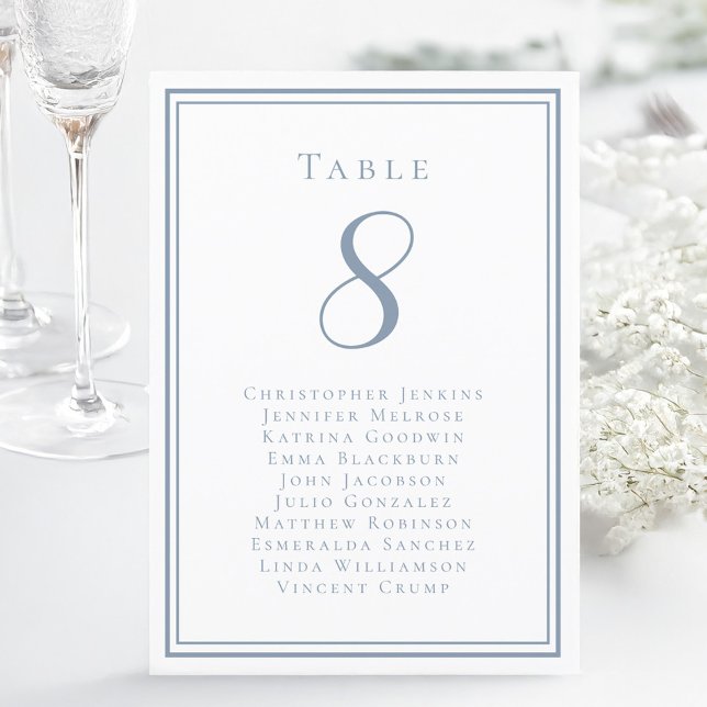 Wedding Seating List Guest Table Number Dusty Blue (Wedding Seating List Guest Table Number Dusty Blue)