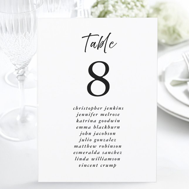 Wedding Seating List Guest Table Number Modern (Wedding Seating List Guest Table Number Modern)