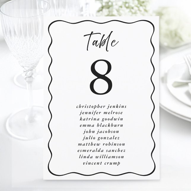 Wedding Seating List Wavy Frame Guest Table Number (Wedding Seating List Wavy Frame Guest Table Number)