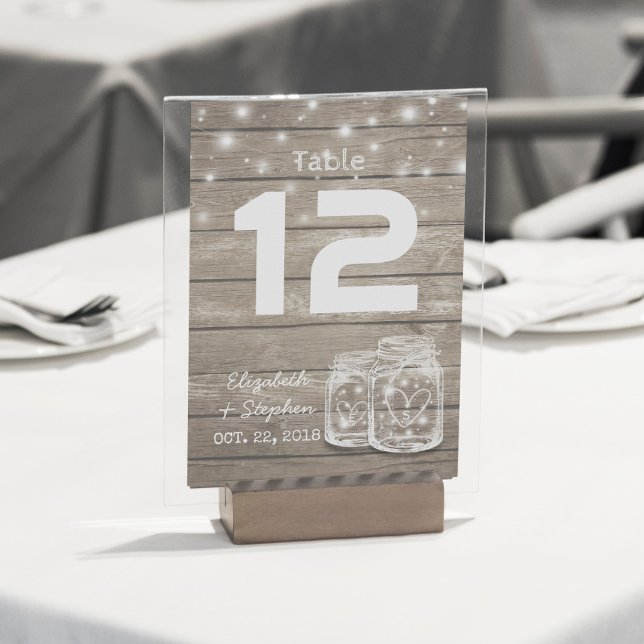 Wedding Seating Place Table Number Mason Jar Light (Creator Uploaded)