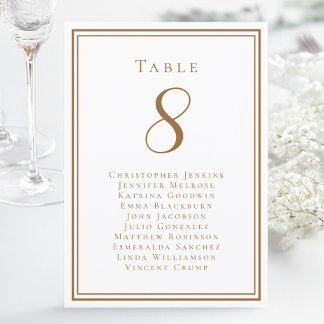 Wedding Seating Rustic Brown Guest Table Number 