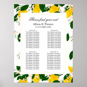Wedding Seating Welcome banner Lemon yellow Poster
