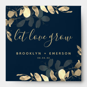 Wedding Seed Packet Favour   Blue Gold Eucalyptus Envelope