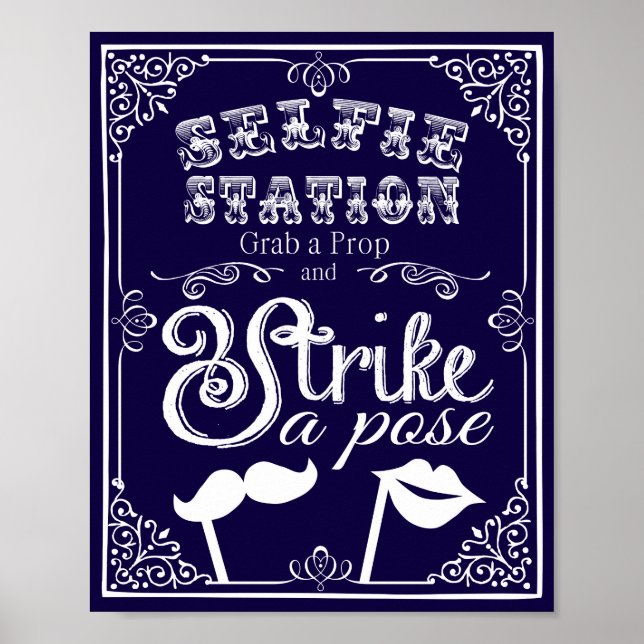 Wedding selfie photo booth sign custom colour (Front)