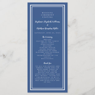 Wedding Service Ceremony Minimalist Blue Simple Program