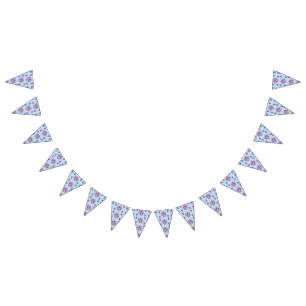 Wedding Shabby Blue Pastel Flowers Floral Party Bunting