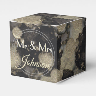 Wedding Shades of Blacks and Golds Classic Favour Box