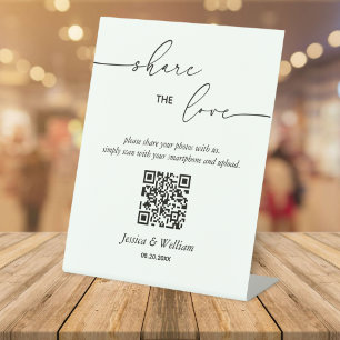 Wedding Share The Love Photo Share QR Code Pedestal Sign