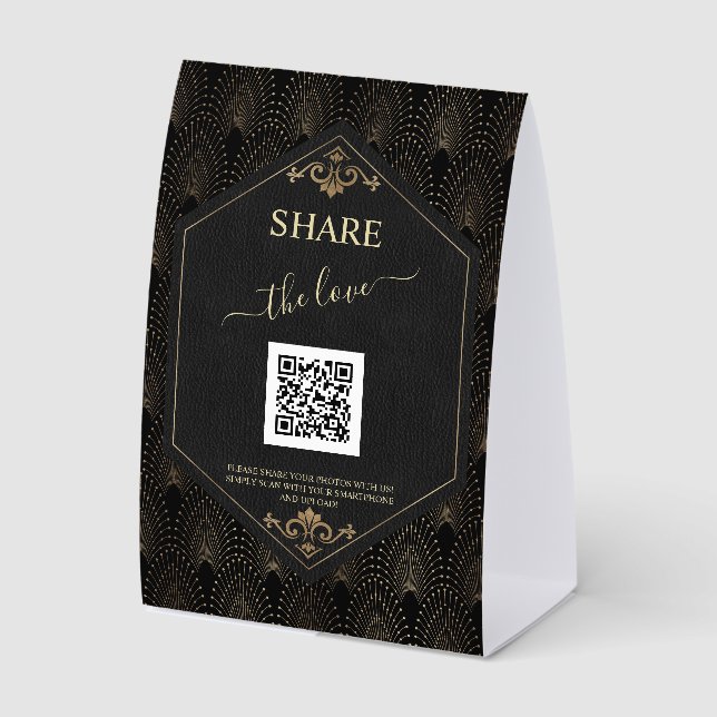 Wedding Share The Love Photo Share QR Code Sign (Front)