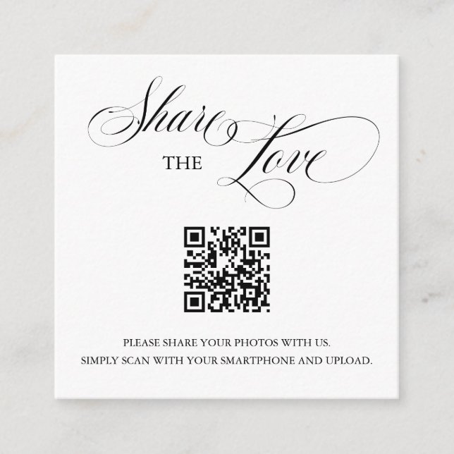 Wedding Share The Love QR Code Photo Insert (Front)