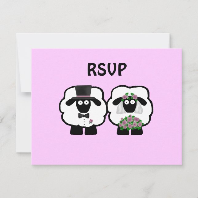 Wedding Sheep RSVP Card (Front)