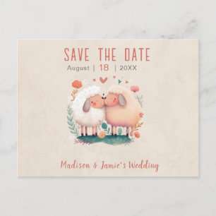 Wedding Sheep Save the Date Postcard