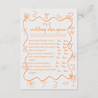 Wedding Shoe game - Aperol spritz theme Enclosure Card