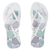 WEDDING SHOES | Modern Seashells Dusty Blue Lilac