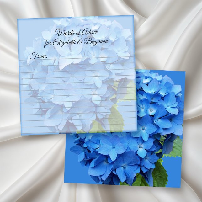Wedding Shower Advice Cards Blue floral (Creator Uploaded)