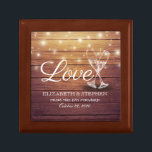 Wedding Shower Champagne Glasses Wood String Light Gift Box<br><div class="desc">Modern Wedding Gift Box Templates - Elegant Lettering Script,  Vintage Champagne Glasses and String Lights on Rustic Wood Background.
A Perfect Design for your Big Day. All text style,  colours,  sizes can be modified to fit your needs!</div>