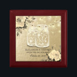 Wedding Shower Floral Mason Jar String Lights Gold Gift Box<br><div class="desc">Modern Wedding Gift Box Templates - Elegant Floral Faux Gold Foil Script,  Mason Jar and String Lights on Faux Gold Foil Background.
A Perfect Design for your Big Day. All text style,  colours,  sizes can be modified to fit your needs!</div>