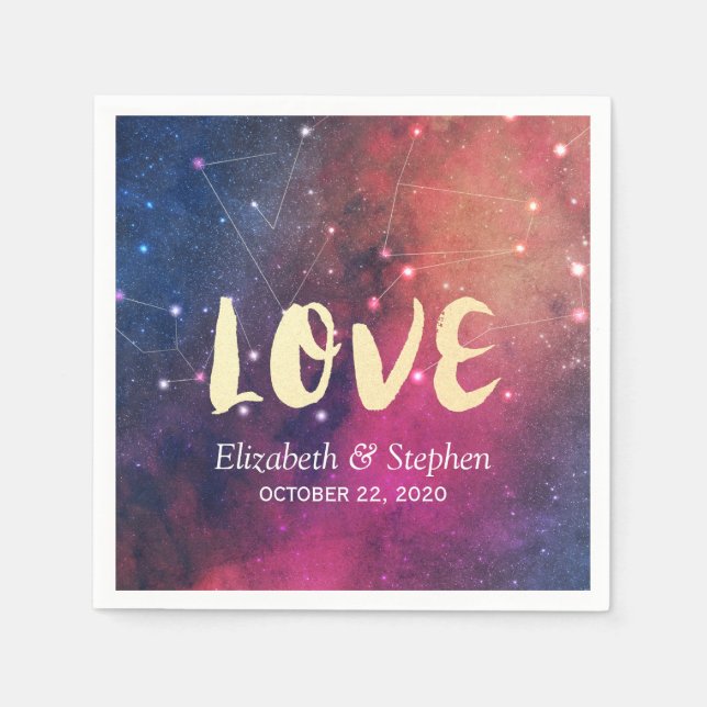 Wedding Shower Gorgeous Star Nebula Constellations Napkin (Front)