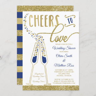 Wedding Shower Invitation, Faux Glitter/Foil Invitation