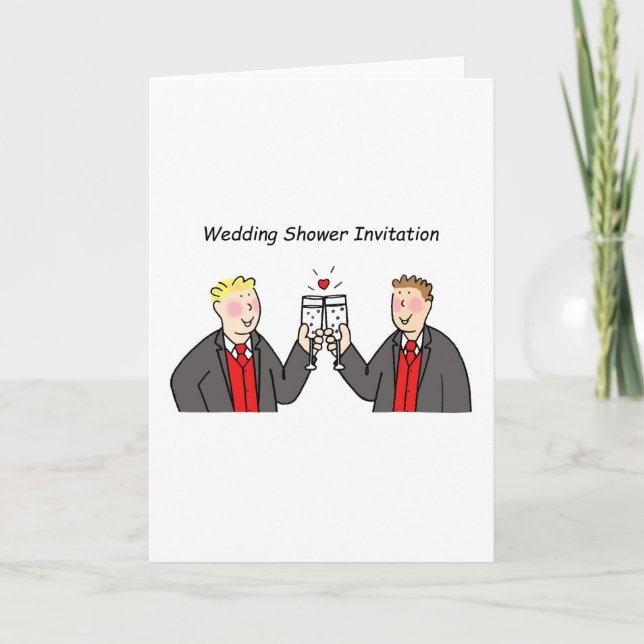 Wedding Shower Invitation for Two Grooms. (Front)